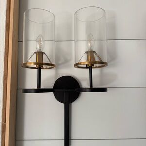 Elegant Black and Gold Lantern Wall Sconce